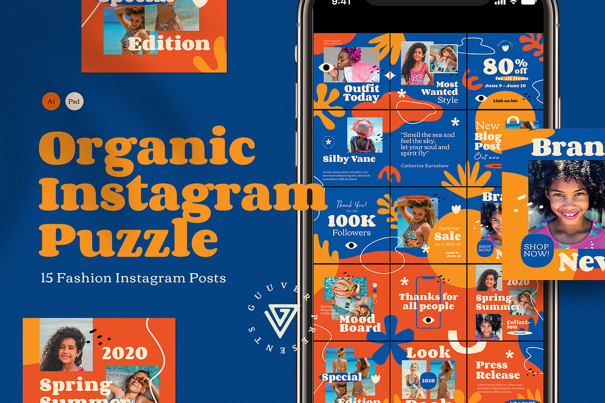 Organic 15 Instagram Puzzle, a Social Media Template by Guuver (Photo 1 of 7)