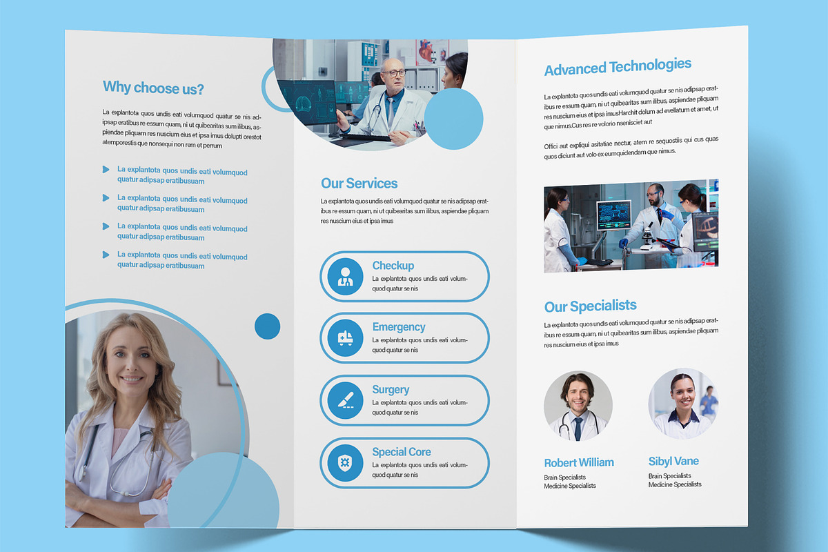 Medical Trifold Brochure Layout, a Brochure Template by ContestDesign (Photo 3 of 3)