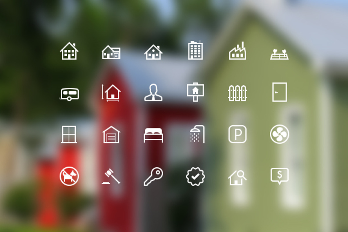 Flat Real Estate Vector Icons, an Icon by Medialoot