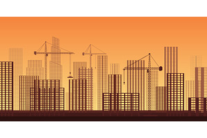 Buildings under construction, an Illustration by Things for designers