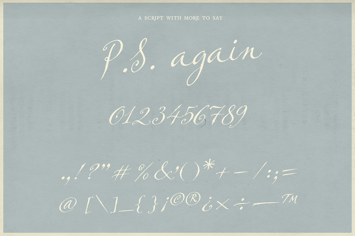 P.S. Again - Handwritten Script, a Script Font by Mneme (Photo 6 of 8)