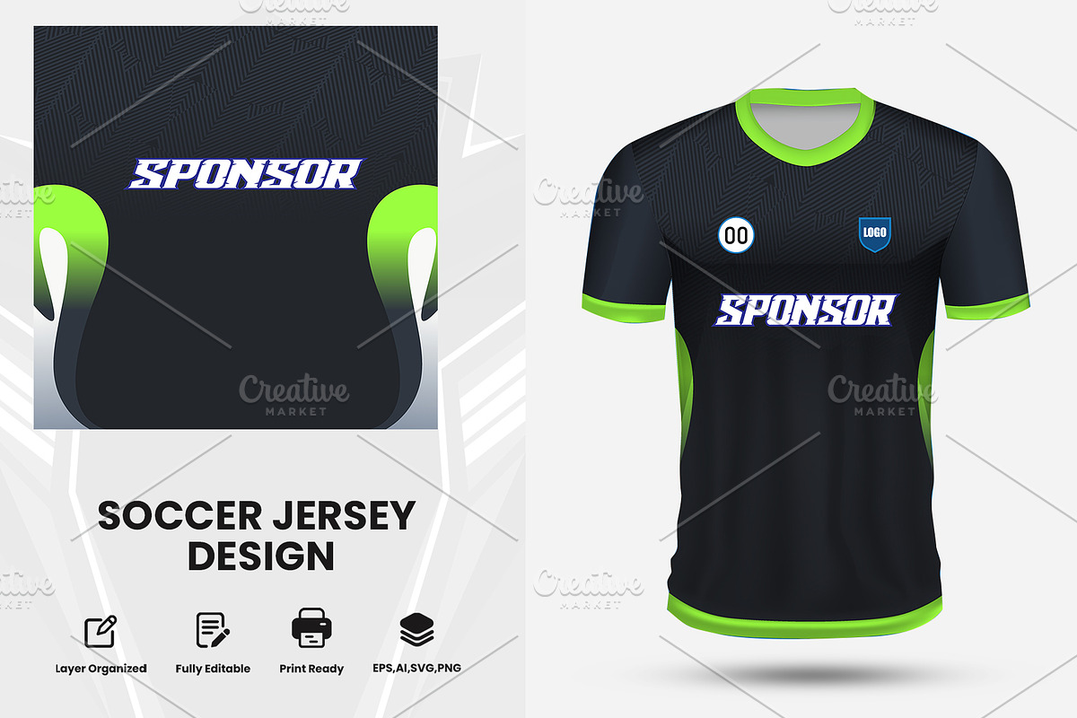 Soccer & Football Uniform Design, a Sport Illustration by samsulpassive (Photo 3 of 4)