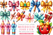 Pencil & Bow Coquette Style Watercol, an Illustration by CreationArt (Thumbnail 1 of 5)