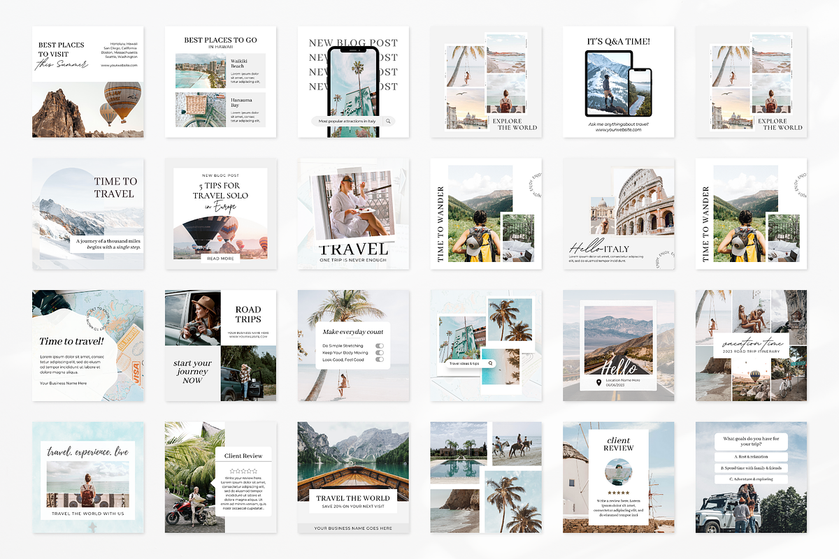 Travel Instagram Post Templates, a Social Media Template by ShopRShop (Photo 3 of 8)