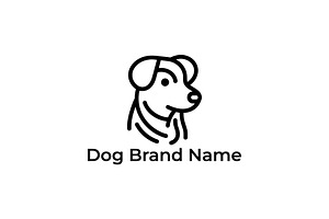 Dog profile outline branding mark, a Branding & Logo Template by Vectorium Studio