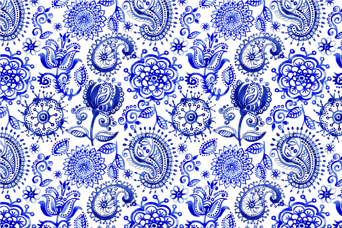 2 Seamless vector watercolor pattern