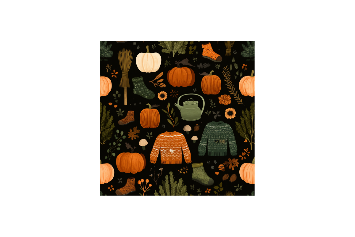 Cozy Fall Halloween Patterns, a Pattern Graphic by PcuDesigns Illustrations (Photo 3 of 3)