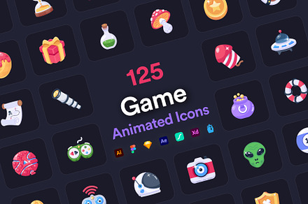 125 Game Animated Icons, an Icon by Vectors Market