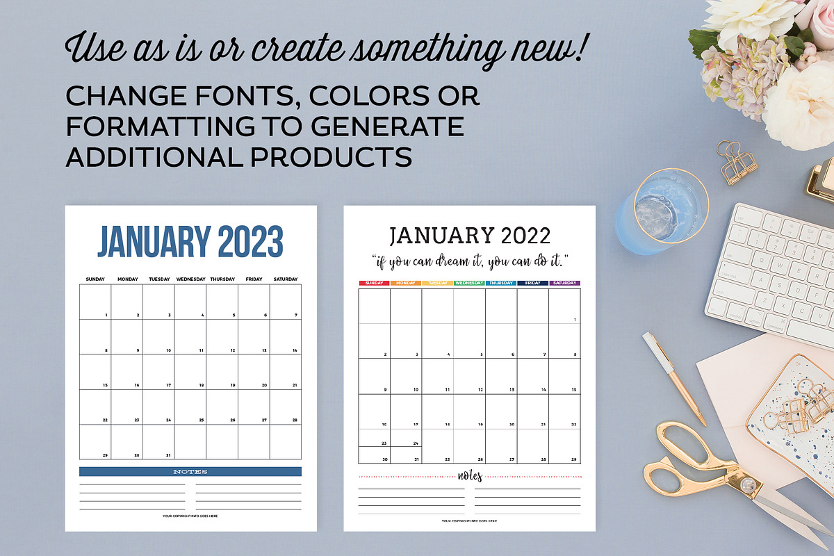 Calendar Templates for Adobe InDesign