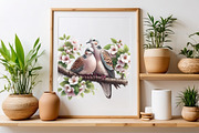 Watercolor Romantic Dove clipart PNG, a Seasonal Illustration by Craft Nest (Thumbnail 4 of 5)