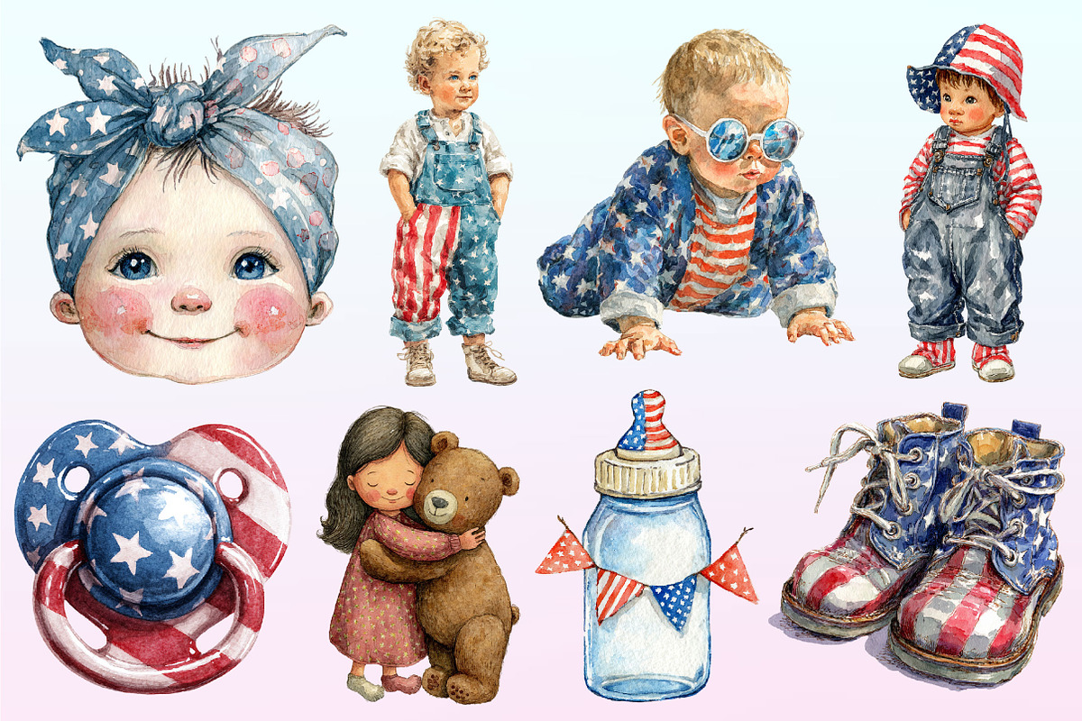 4th of July Cute Baby Sublimation, a Graphic by CitraGraphics (Photo 3 of 4)