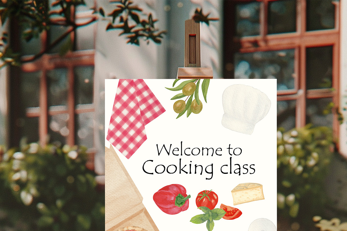 Italian Pizza Watercolor Recipe Set, a Food Illustration by Sunshine Art (Photo 8 of 13)