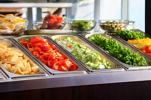 self service salad AI generated, a Photo by WorldOfPhotos