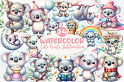 Cute Koala Sublimation Clipart, an Animal Illustration by Designworld (Thumbnail 1 of 6)