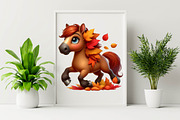 Autumn Brown Horse Sublimation Clipa, an Illustration by SVGArt (Thumbnail 3 of 8)