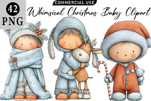 Christmas Baby Clipart, an Illustration by Daily.Designs