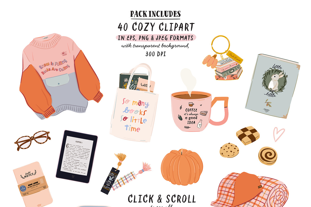 Book Lovers & Bookworms clipart, an Object Illustration by Ruslana Lubenets (Photo 5 of 15)