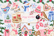 Cozy Winter Christmas Clipart, a Decorative Illustration by BigCakeBee (Thumbnail 1 of 3)