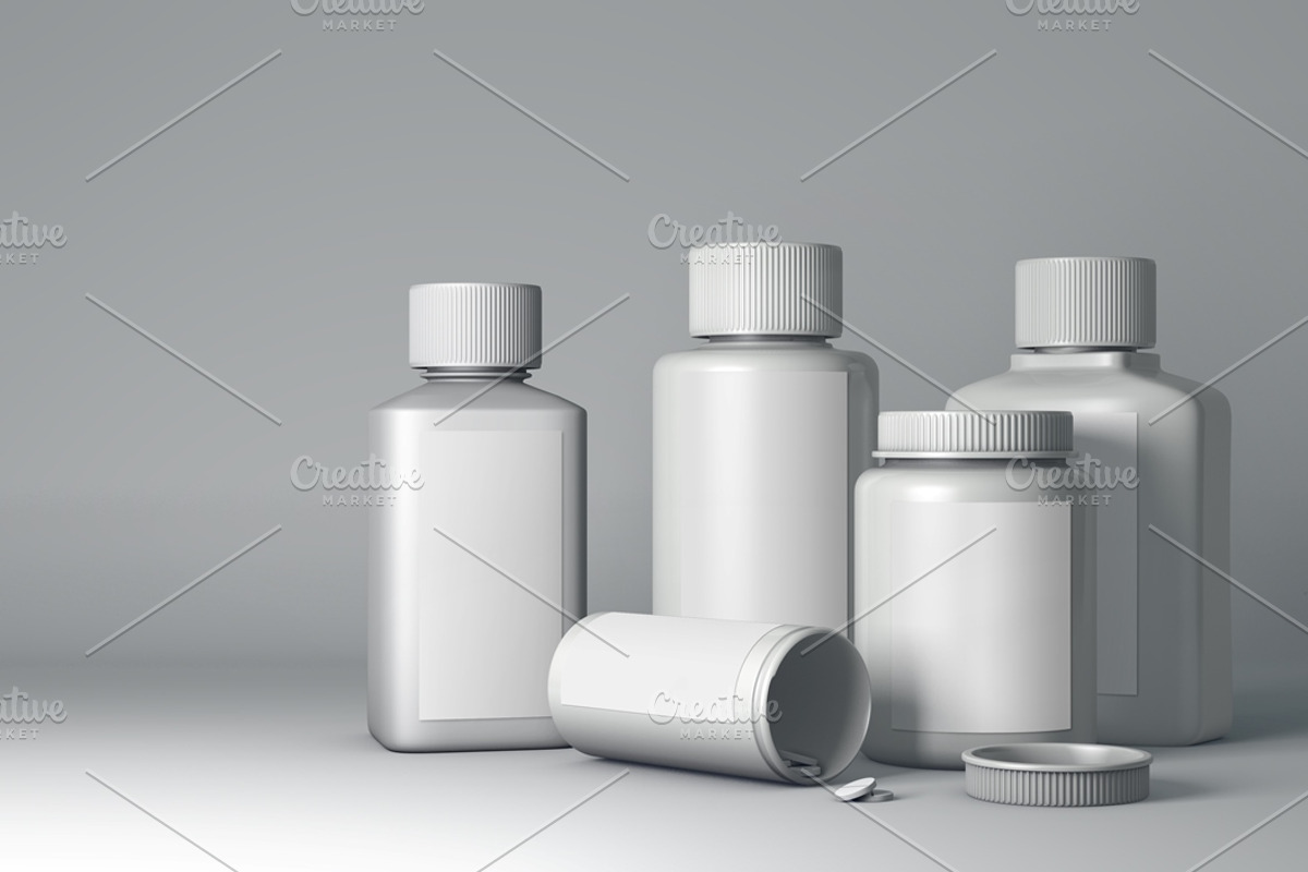 Medicines Packaging Mock-Up, a Cups & Container Mockup by maximmmmum (Photo 3 of 7)