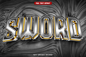 Sword 3D editable text effect, a Layer Style Add-On by Hello Muh
