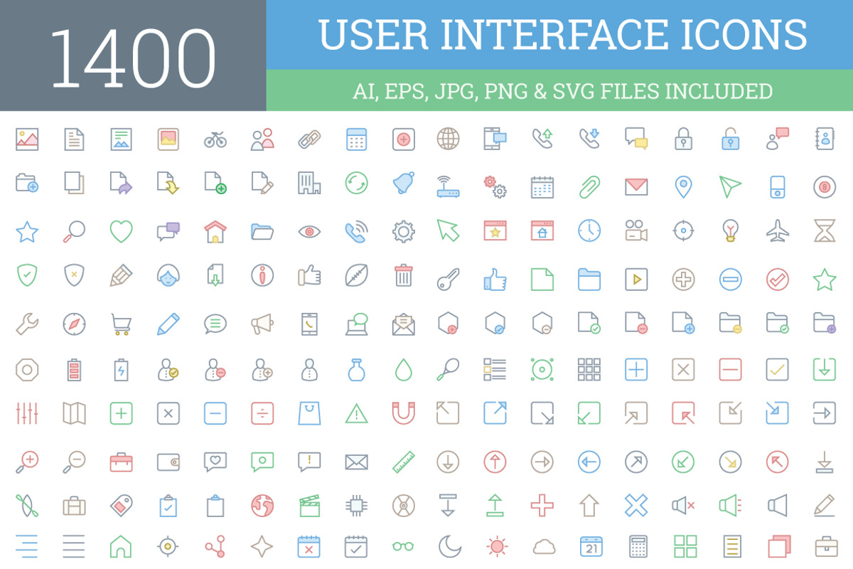 1400 User Interface Icons