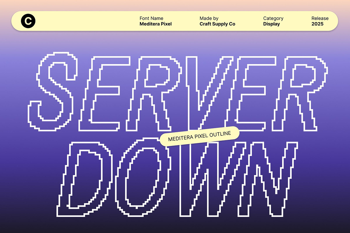 Meditera Pixel, a Sans Serif Font by Craft Supply Co. (Photo 2 of 8)