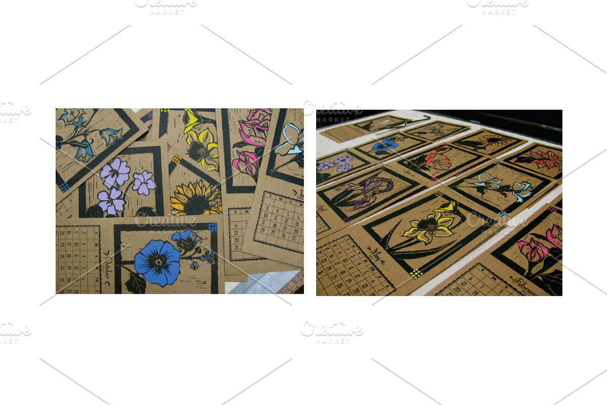 Wood Block Flowers, a Texture Illustration by Work by Laura (Photo 4 of 4)