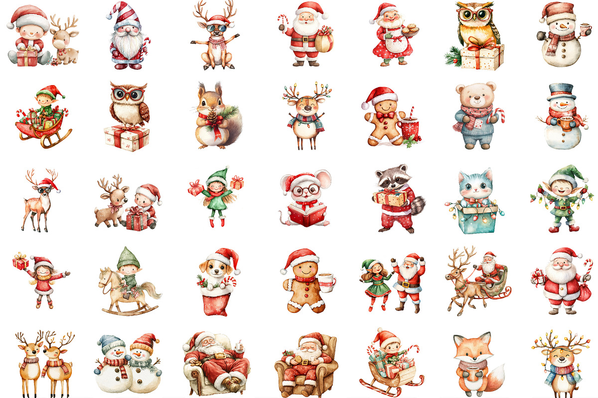 Christmas Characters Png, an Illustration by Designking (Photo 2 of 4)