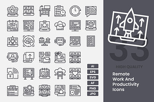 Remote Work & Productivity Icons, an Outline Icon by erifqizeicon