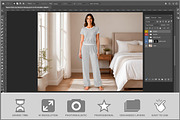 Pajama Pants Cozy Bedroom PSD, a Bottom Mockup by Bruno's Shop (Thumbnail 2 of 3)