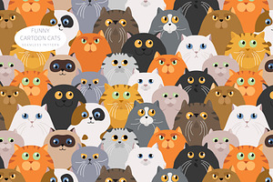 Funny cats pattern, an Animal Illustration by pet design shop