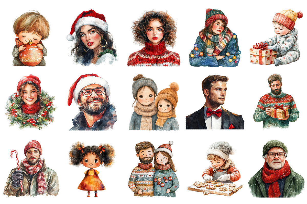 Black Family Christmas Clipart, an Illustration by Daily.Designs (Photo 3 of 4)