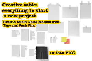 Paper & Sticky Notes Mockup