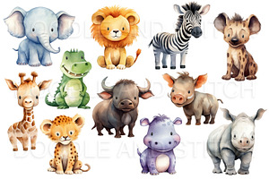 African Animal Clipart Illustrations