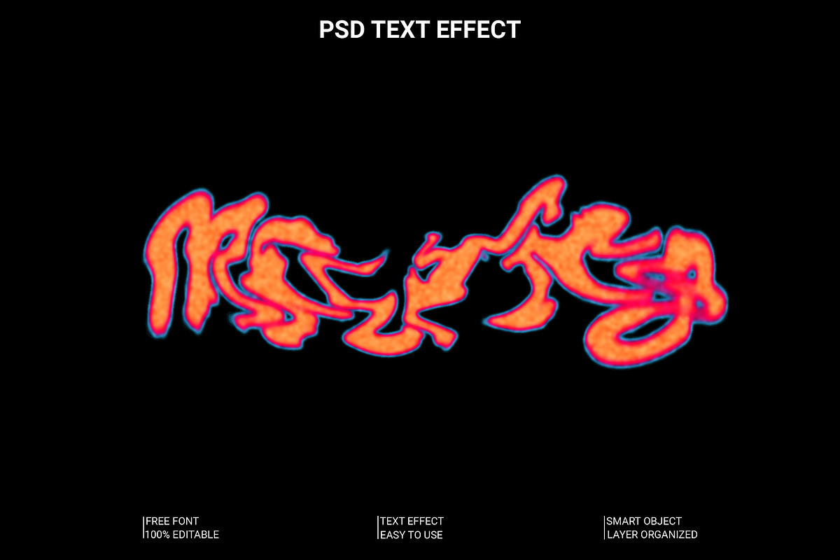 Warped Molten Text Effect Template, a Layer Style Add-On by Imamul001