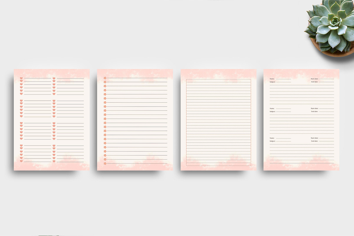 Digital Notebook Pages, a Stationery Template by Ultimate Template Shop (Photo 3 of 6)
