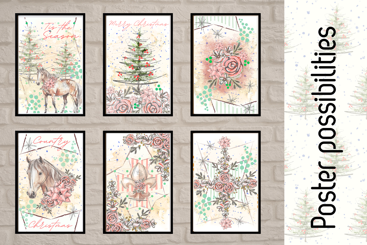 Christmas horse illustrations, an Object Graphic by Grandma's Lore (Photo 7 of 12)