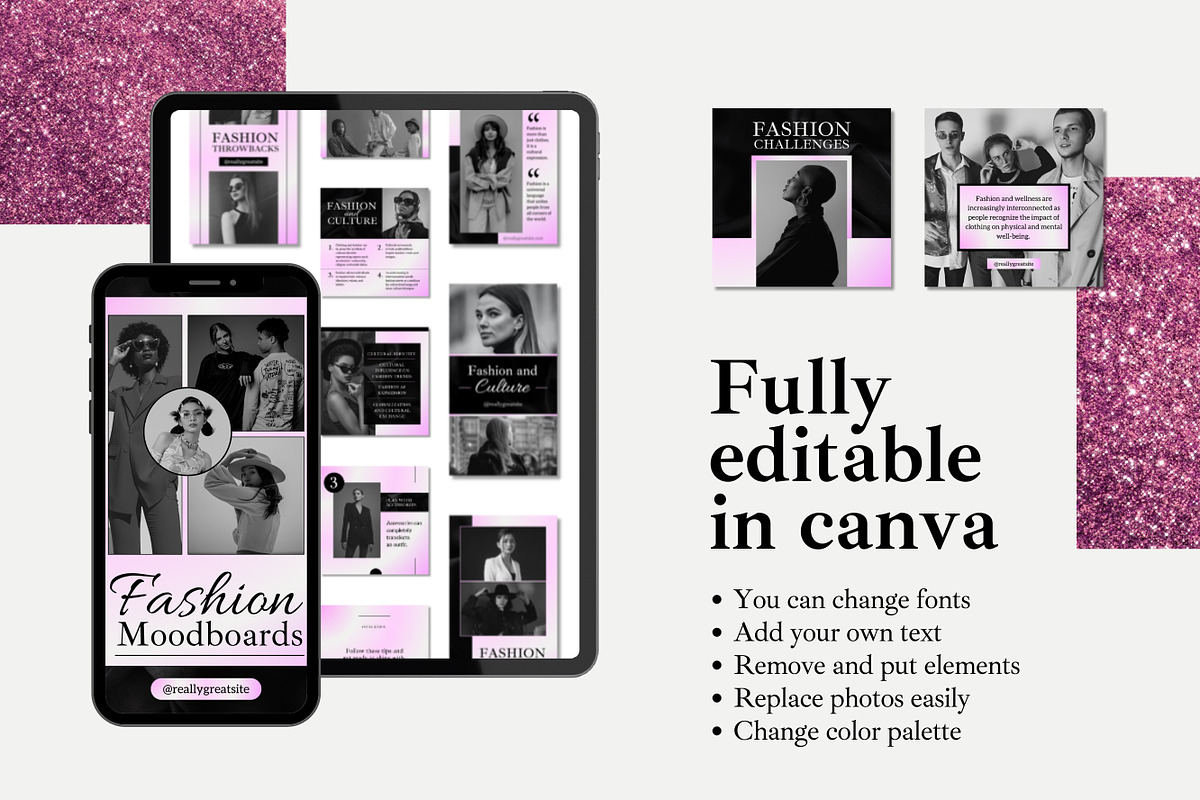 100 Fashion Templates Canva, a Templates & Theme by TemplateCastleStore (Photo 9 of 10)