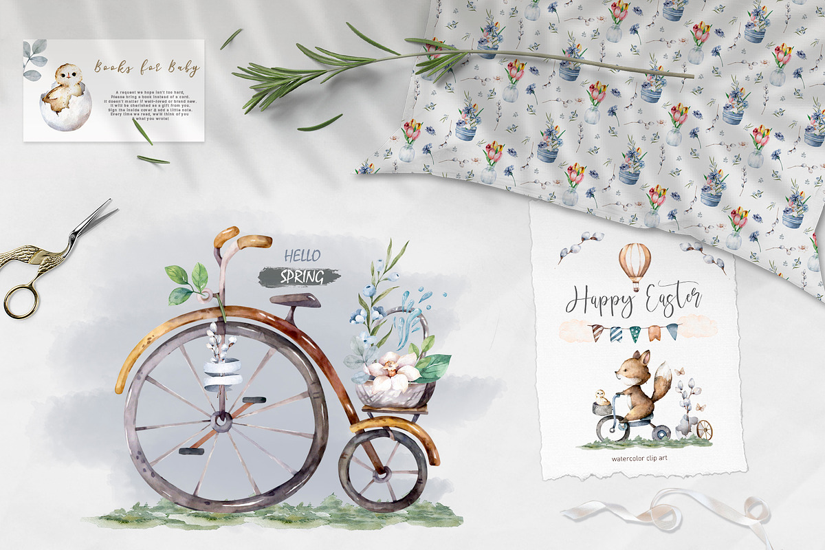 Happy Easter Spring Set 2, an Animal Illustration by Ann Art Houze (Photo 9 of 15)