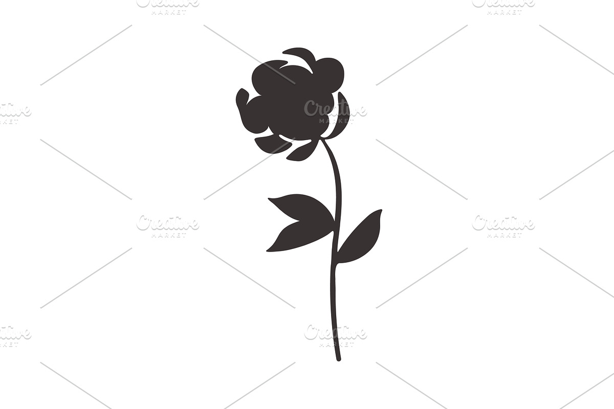 Stylized abstract flower silhouette, an Object Illustration by okskukuruza