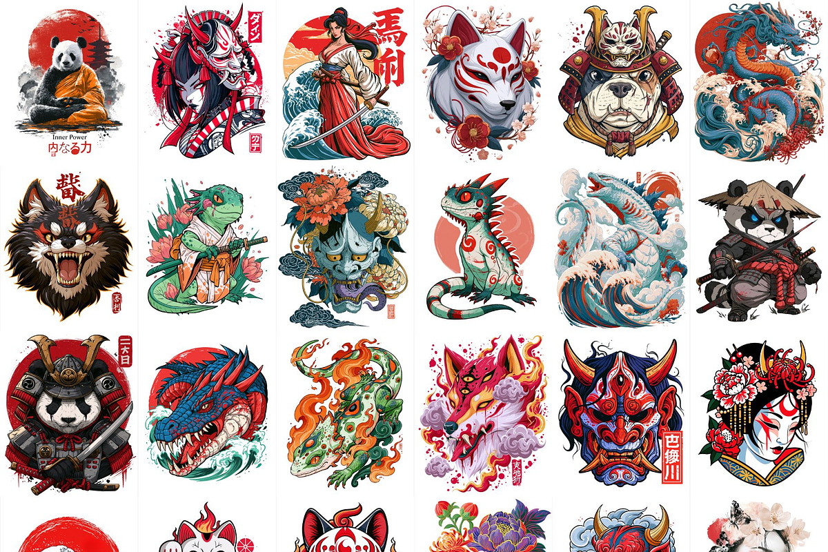 500+ Japanese Streetwear Sublimation, a Decorative Illustration by Selenique Studio (Photo 14 of 15)