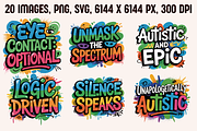 Autism Awareness Graffiti Quotes, an Object Graphic by PrintHaven Designs (Thumbnail 3 of 10)