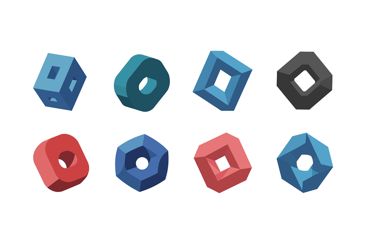 Colorful geometric shapes in a flat, an Illustration by designvectx