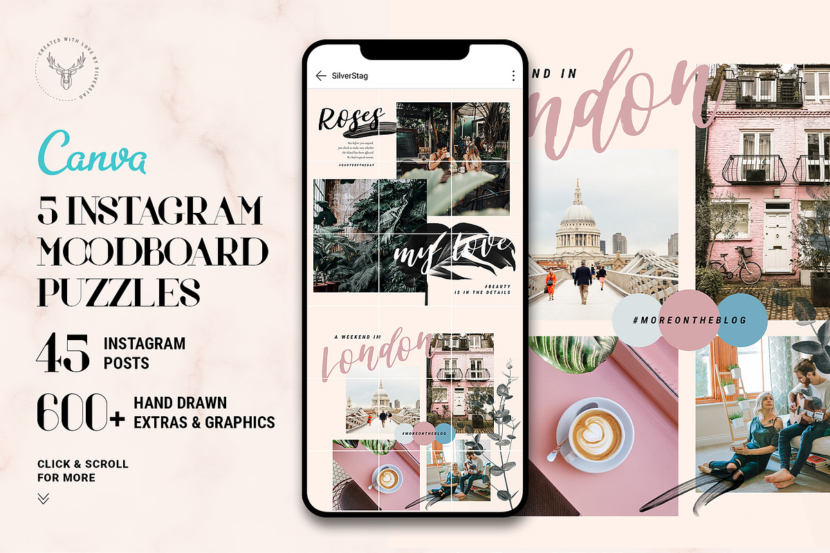 Insta Puzzle Bundle + FREE Updates, a Social Media Template by SilverStag Type Foundry (Photo 2 of 14)