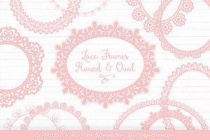 Soft Pink Round Lace Frames, an Illustration by Amanda Ilkov
