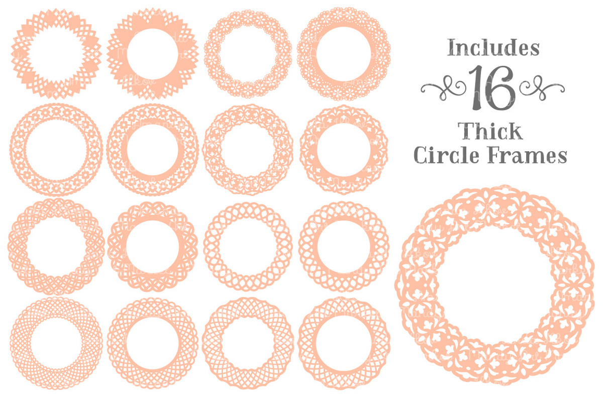Peach Lace Vector Frames, an Illustration by Amanda Ilkov (Photo 4 of 5)
