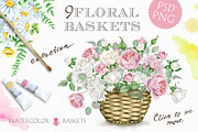Watercolor Bicycle & Flowers, a Decorative Illustration by Eva Katerina (Thumbnail 3 of 7)
