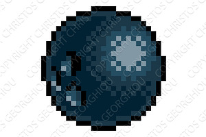 Bowling Ball Eight Bit Pixel Art, a Sport Illustration by Christos Georghiou