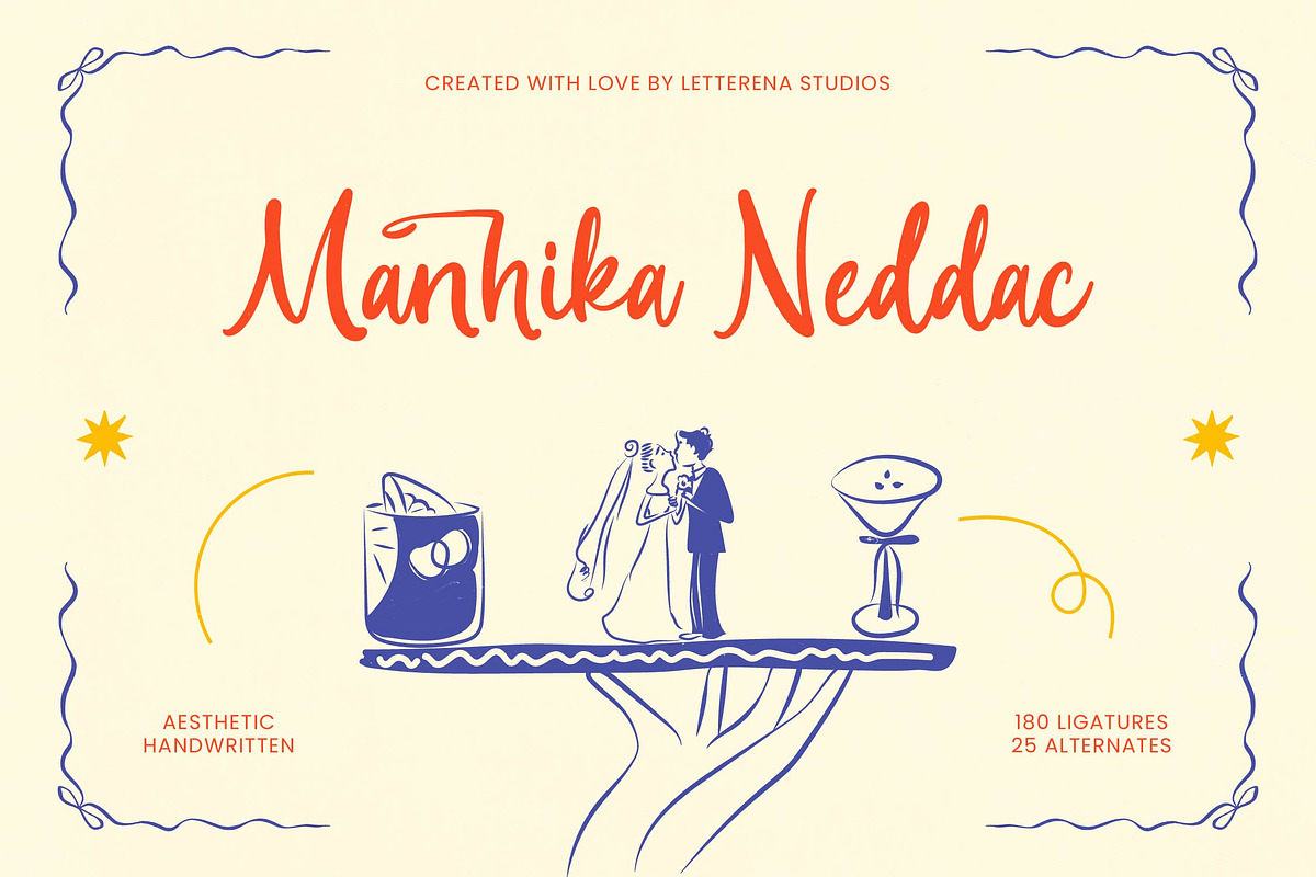 Manhika Neddac Aesthetic Handwritten, a Script Font by Letterena Studios Script (Photo 1 of 15)