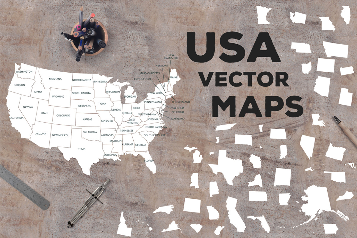 USA vector maps, a Work Illustration by Design Shop (Photo 1 of 5)